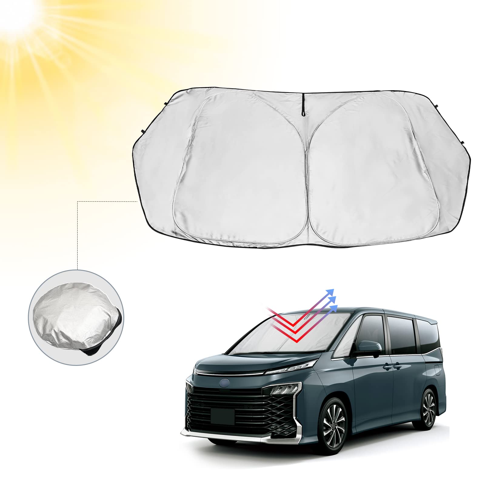 

BIBIBO Новый Noah Voxy 90 Серии Солнцезащитный экран 90 Серии Toyota 4-го поколения Передний автомобильный солнцезащитный экран Солнцезащитный экран на лобовое стекло Солнцезащитный экран Зонт Специально разработанный чёрный