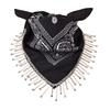 Shimmering Fringed Bandanas Scarf for Party Fashionable Cashew Flower Head Scarf for Women Men Club Party Costume Props