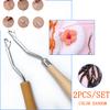 2pc Wood Handle Latch Crochet Hook Hair Weave Needle Wigs Knitting Extensions Styling Tools Carpets Making Repair Craft Tools