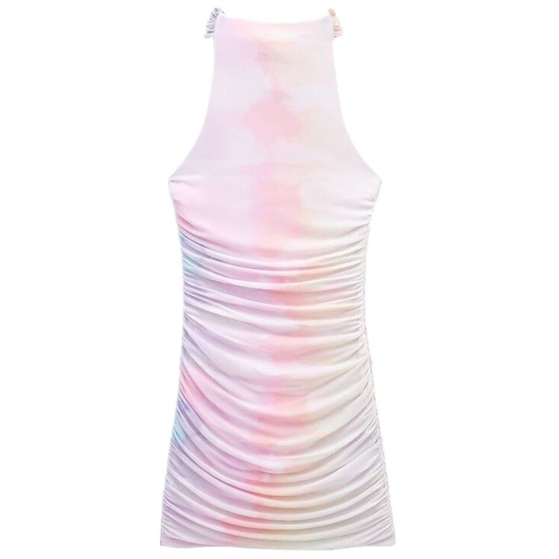 Fashion Style 2024 Summer New Arrival Women's Clothing Stylish Print Silk Net Short Dress 3071001 050