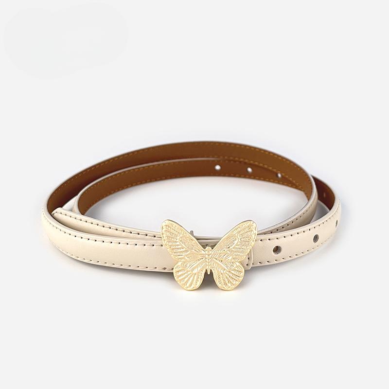 Fashion Womens Belts Pink Belt Elegant Gold Butterfly Buckle Belt Black Patent Leather Belts for Jeans Dresses