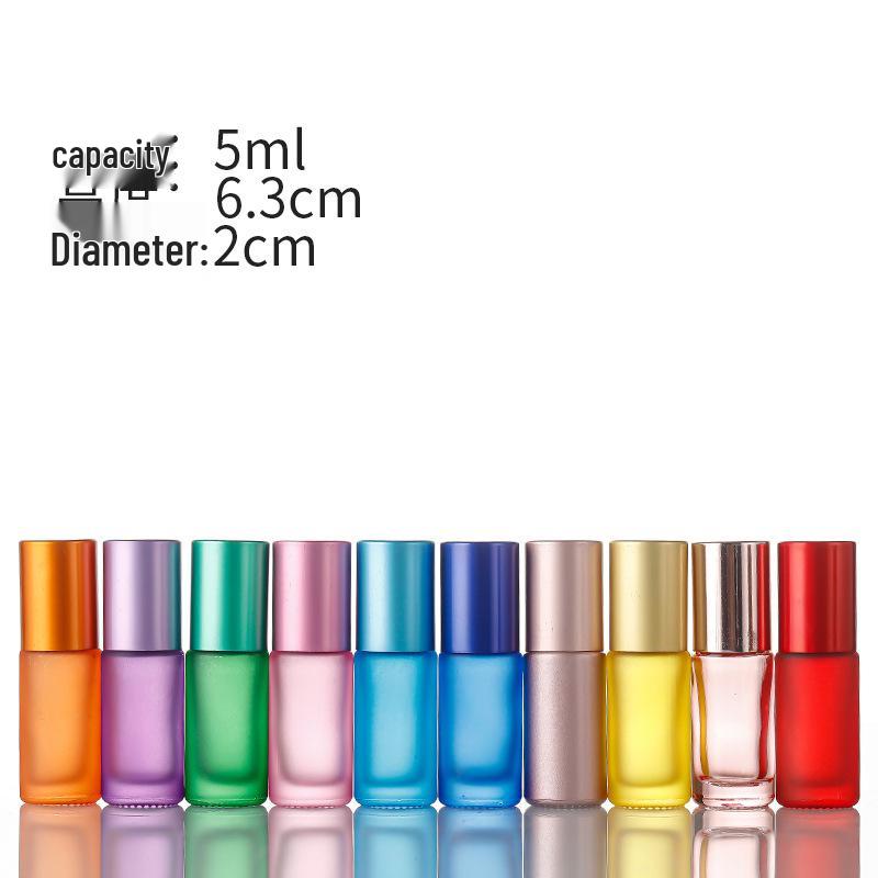 Frosted Light-Proof Colored Roll-On Essential Oil Cosmetic Sample Bottle