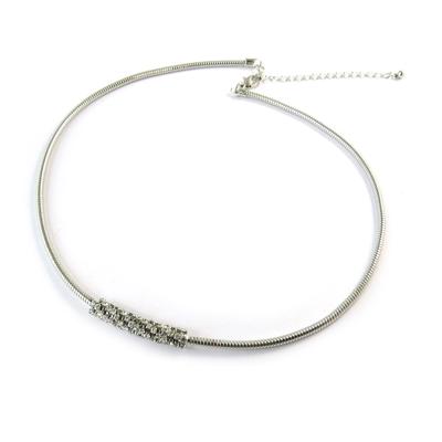 [N8843] - Designer-Halskette 'Sissi' silberweiß