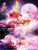 Diamond Painting Pink Castle Flower Landscape Cross Embroidery Castle 5DDIY Artist Living Wall Decoration Christmas Gift