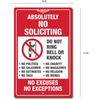 No Soliciting Sign No Exceptions Don't Knock Front Door Home Business Security