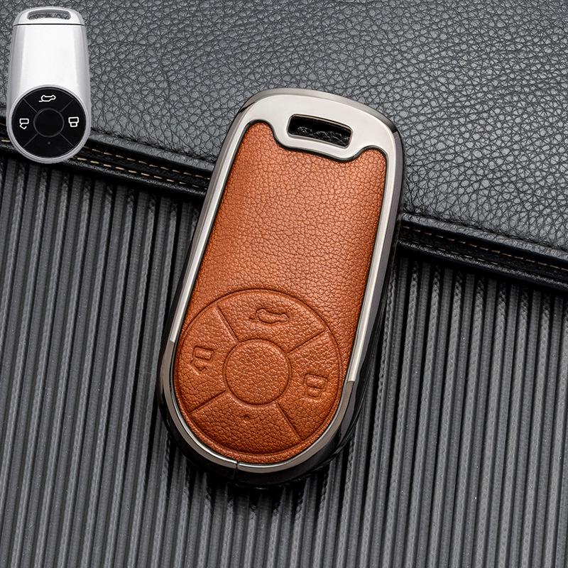 Double-Sided Leather Key Case for ORA Good Cat GT & Lightning Cat - Full Coverage, No Signal Block