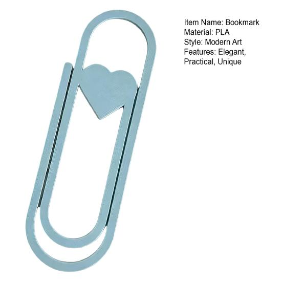 Heart-Shaped Oversized Paper Clip Bookmark PLA Page Marker Romantic Gift for Book Lovers Unique Reading Accessory for Journals Planners