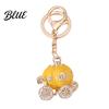 Girlfriend Keychain Gift Pendant Sparkling Rhinestones Pumpkin Carriage Shape Charm