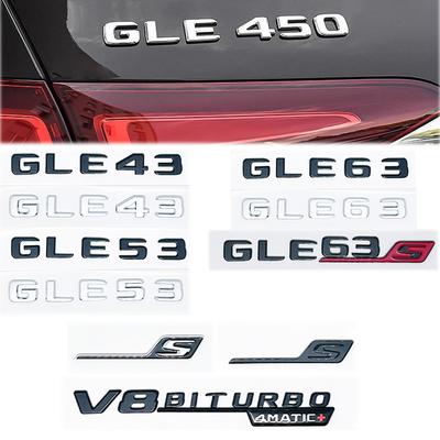 2017 Letters GLE43 GLE53 GLE63 GLE63S V8 Biturbo 4matic+ Emblem for Mercedes Benz AMG Car Side Trunk Rear W166 W167 Logo Sticke