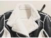 2023 Women's Motorcycle Style Leather Jacket - Short, Fur-Integrated, Cotton Outerwear