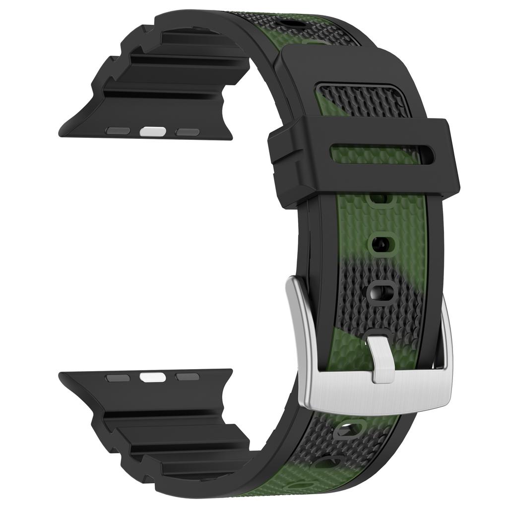 Apple Watch Series 10 46mm için Karbon Fiber Kayış Silikon Bant 42MM Erkek Spor Ultra 2 49mm Bileklik iWatch Series 9 8 7 6 4 5 se 44MM 45MM İçin