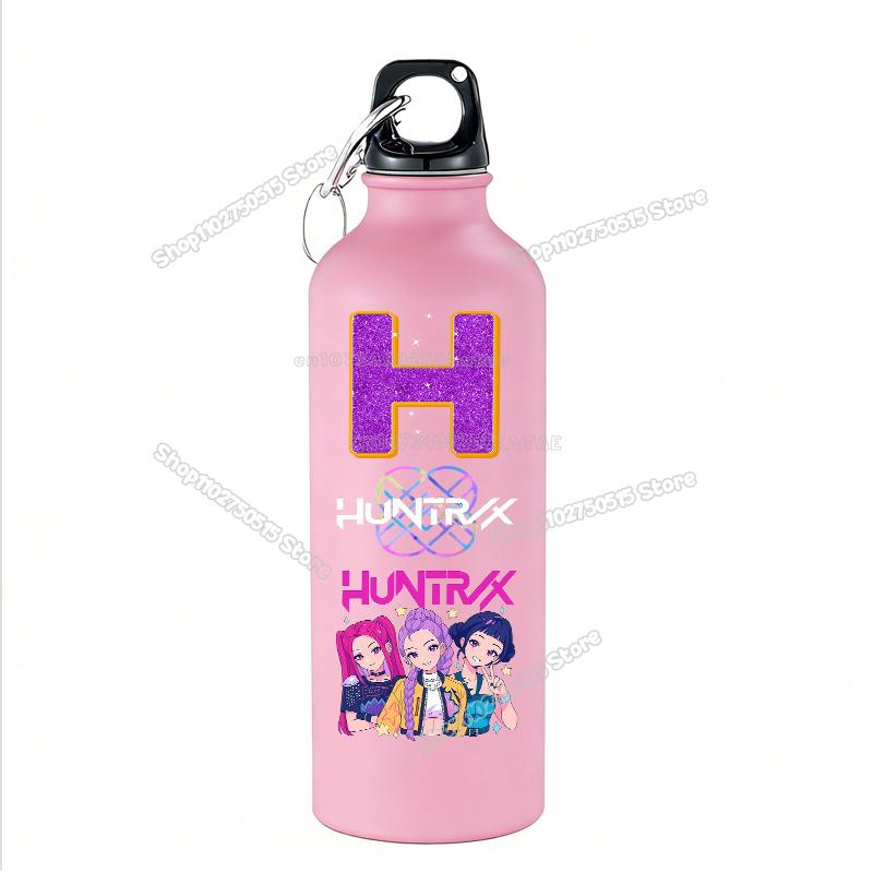 High Quality 500ml KPop Demon Hunters Kids Sport Water Bottle Letter A-Z Rumi Mira Zoey Outdoor Bottle Large Capacity Girl School Drink Cups