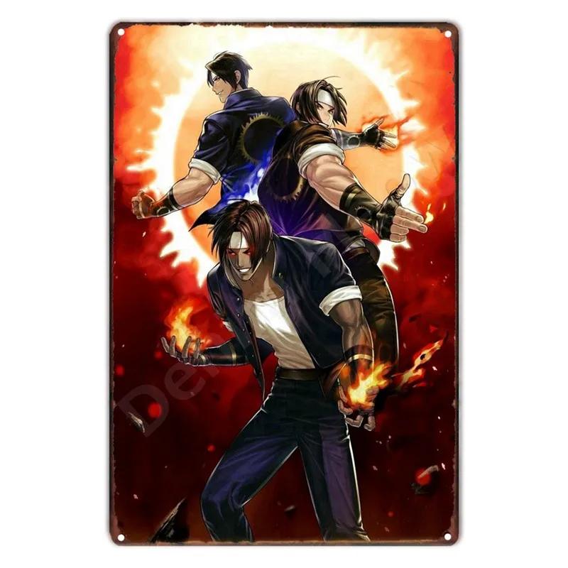 The King Of Fighters Anime Vintage Metal Sign, Wall Art Poster, Fighting Games, Retro Sign For Bar,Club,Man Cave,Home Wall Decor