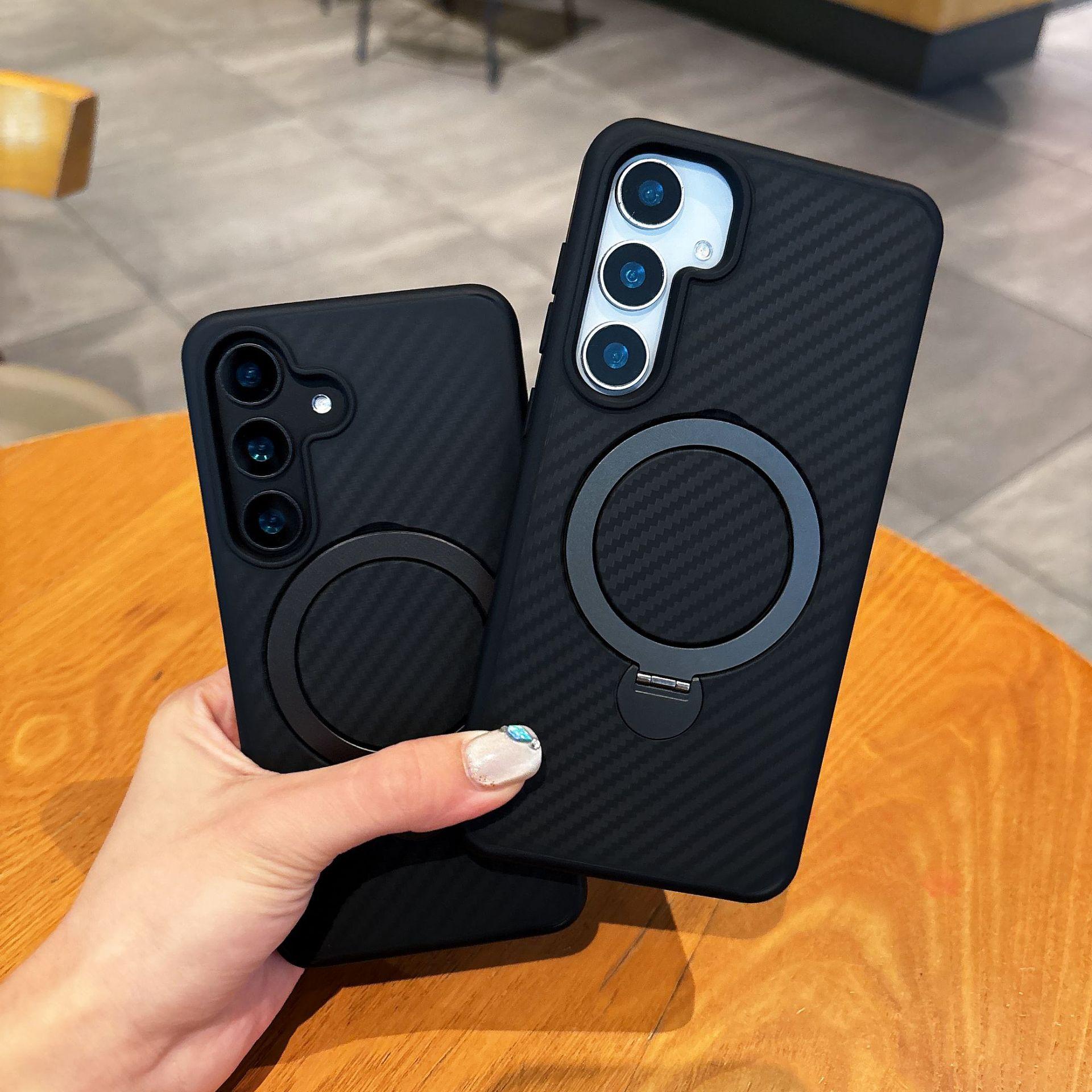 

Подходит для Samsung S25plus Вращающаяся Звезда Сетка Подставка Чехол для Телефона Магнитная Адсорбция S24Ultra Матовый Противоударный Защитный Чехол Samsung S25plus