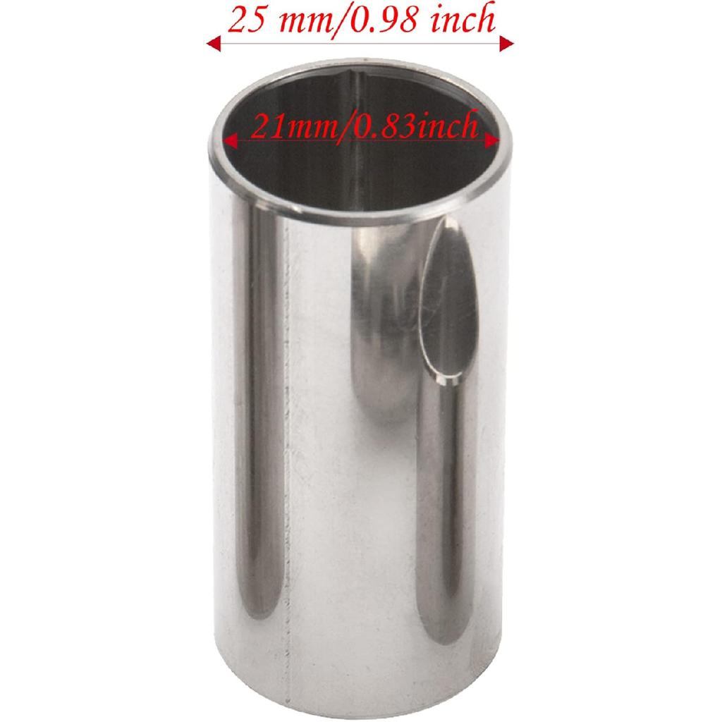 4Pcs Yootones Guitar Slides Kit 28mm/51mm/60mm/70mm Stainless Steel Slides Accessories Compatible with Electric Guitar (Silver)