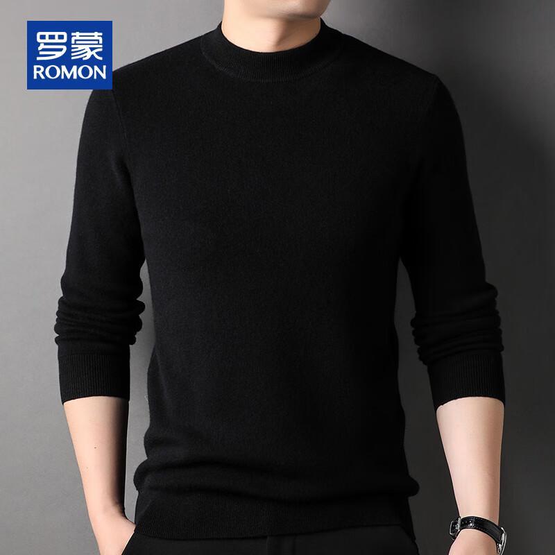 ROMON Men's 100% Pure Cashmere Half-High Collar Pullover Sweater