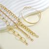4pcs Simple Punk Chunky Chain Bracelet Set for Women Dainty Boho Fashion Charm Bracelet Holiday Dating Gifts Daily Wear Jewelry