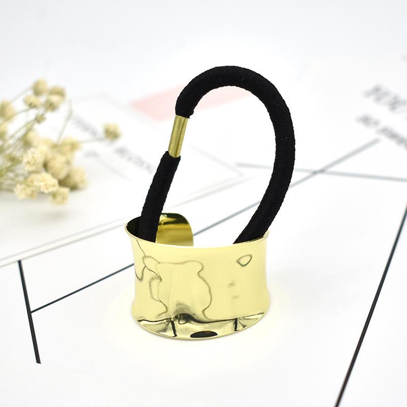 

2Pcs Fashion New Hair Accessories Metal Semi-circle Hairband, Simple smooth crescent shaped metal ponytail buckle Gray