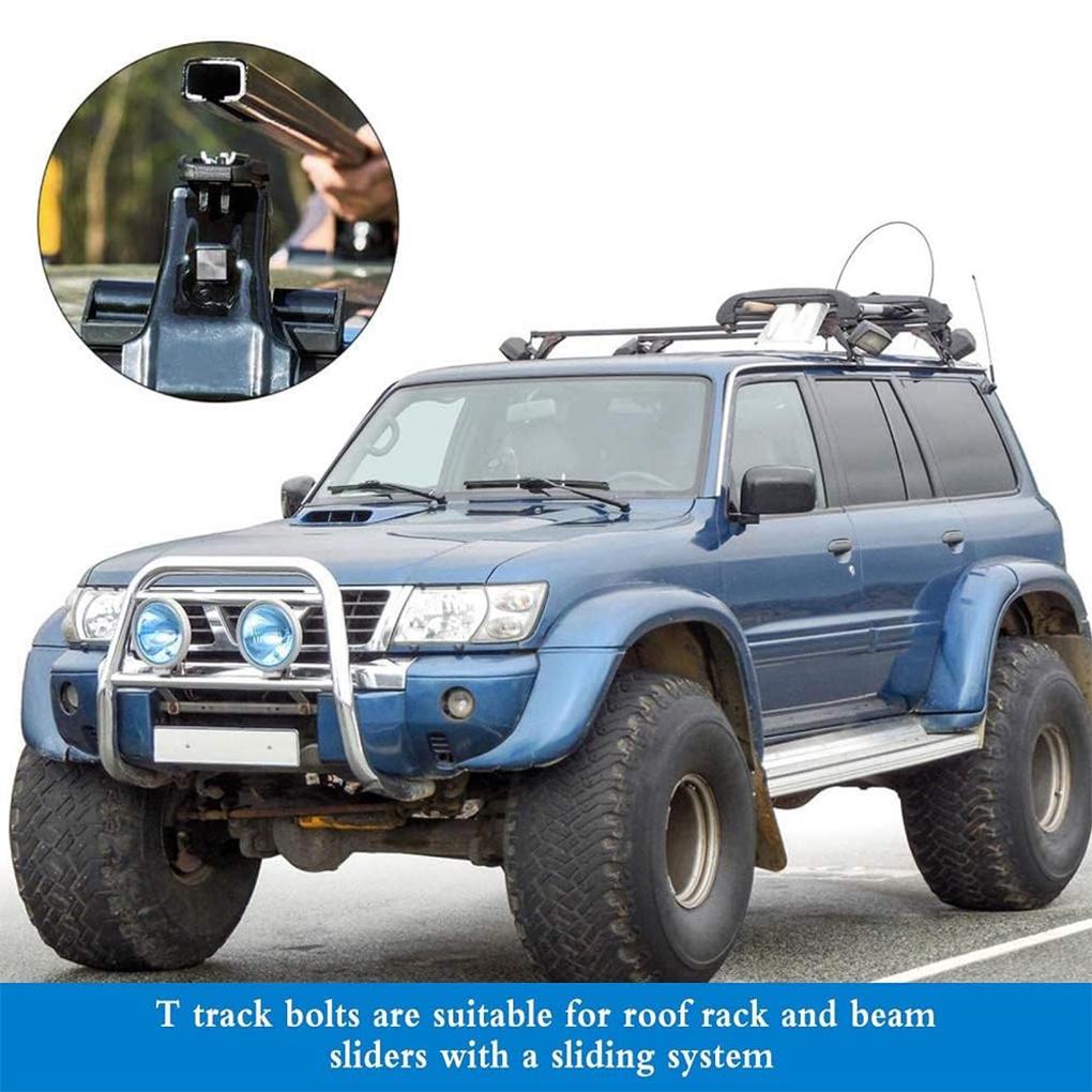 6PCS Stainless Steel Slot Channel M8 T Bolts 27mm Locknuts Kit For Track Awning 4x4 4WD
