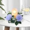 Künstlicher Rosenkranz, Kerzenring, Säulenkerzenhalter, Frühlingsgrüne Blätter, Blumengirlande für Zuhause, Hochzeit, Party, Tischdekoration