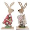 Easter Bunnies Wood Sculptures Rabbit Figurine Rabbit Sculpture for Elegant Homes Decoration and Celebration Displays