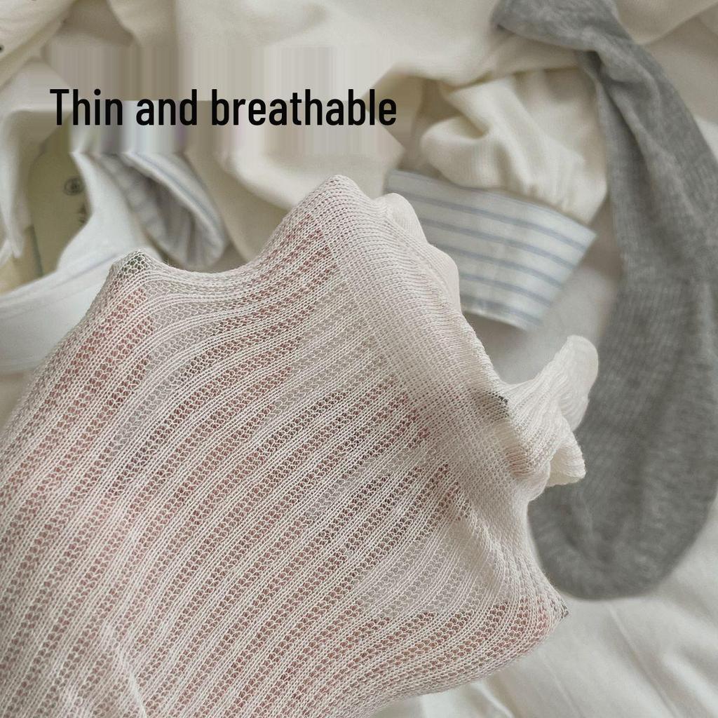 Japanese Ballet Style Women's Mid-Calf and Over-the-Knee Mesh Socks – Spring and Summer Breathable Sweet Scrunch Design.