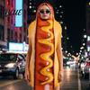 Unisex Food Outfit Adults Fast Costume Hot Dog Hamburger French Fries Dress-Up Costume Cosplay Dress Up for Halloween Holiday Party Women Attire