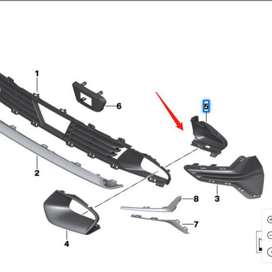 Kryt mřížky předního nárazníku BMW řady 3 G20 (51117464271, 51117464272)