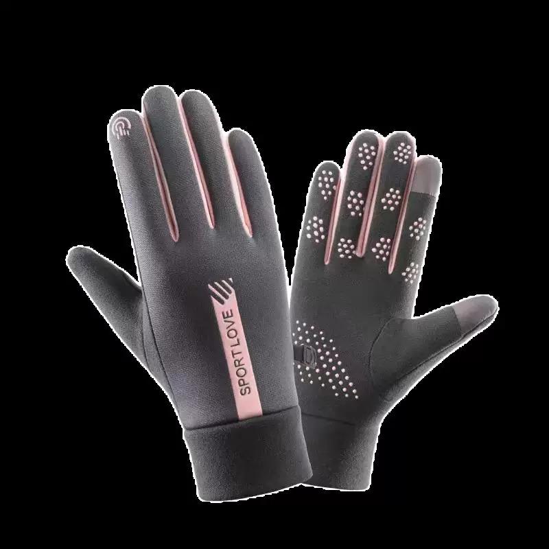 Polar Fleece Gloves, Non-Slip, Thickened, Fleece-Lined, Warm, for Cycling, Winter Driving, Cold-Proof, Windproof, Waterproof, Touch Screen