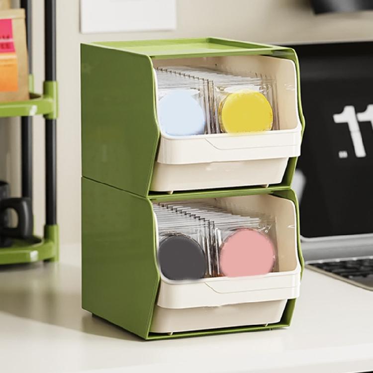Multipurpose Teabag Display Case Portable PP Storage Box With Pull Out Drawer for Office or Home Countertop Use