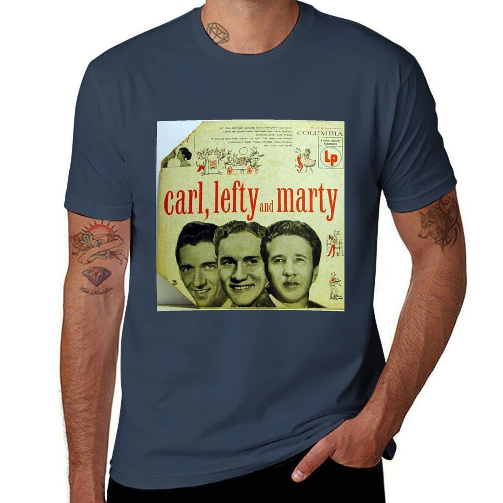 Carl Lefty And Marty 1956 Country Rockabilly 10 Lp Cover Tshirt All Weather Casual Short Sleeve S