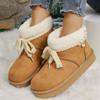 Fashion Women's Short Boots 2025 Winter New Outdoor Thicken Warm Slip on Snow Boots Comfortable Fashion Bow Knot Non Slip Cotton Shoes