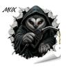 3D Effect Halloween Decal Spider Decorative Sticker for Car, Broken Hole Dog Cat Owl Self-Adhesive Sticker, Waterproof Removable PVC Holiday