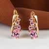 Multicolor Zircon Rainbow Stone Female Luxury Crystal Hoop Earrings Vintage Gold Color Bride Wedding Jewelry for Women