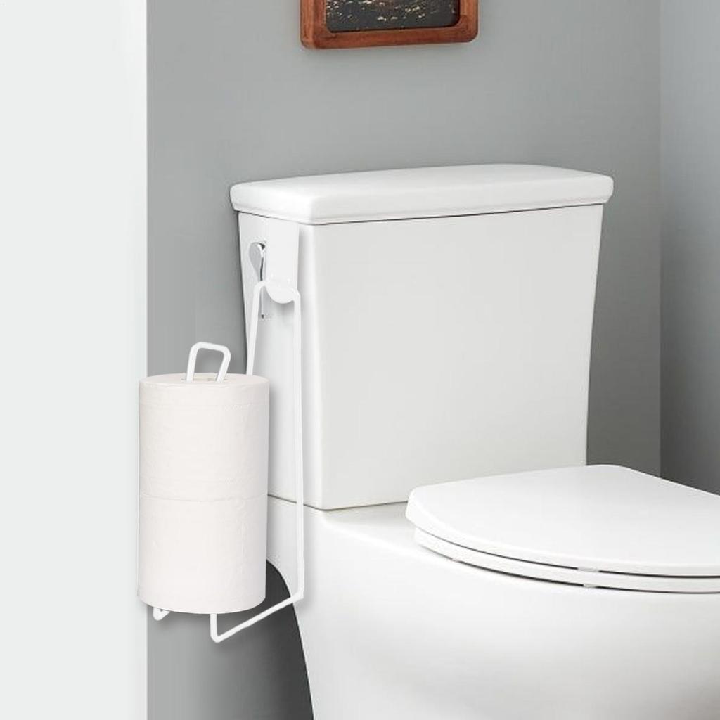 Toilet Paper Holder Wall Mount Toilet Paper Storage Holder Wall Mounted Iron Tissue Organizer No Drilling Iron Tissue Organizer