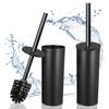 Black Toilet Brush and Holder Set Stainless Steel Freestanding Toilet Bowl Brush With Long Handle Cleaning Tool for Bathroom