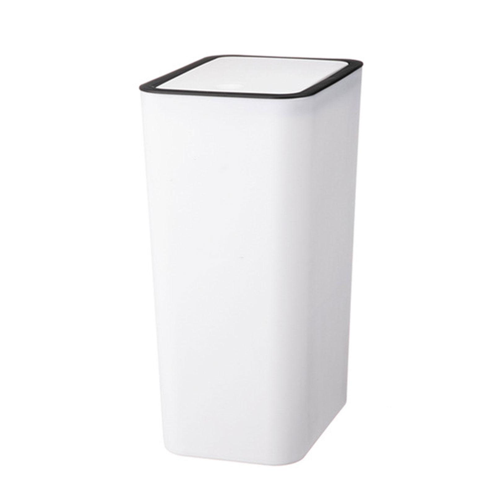 

Универсальное пластиковое мусорное ведро с крышкой, открывающейся нажатием, для кухни, спальни, ванной комнаты, офисных помещений, мусорное ведро для ежедневного использования M белый
