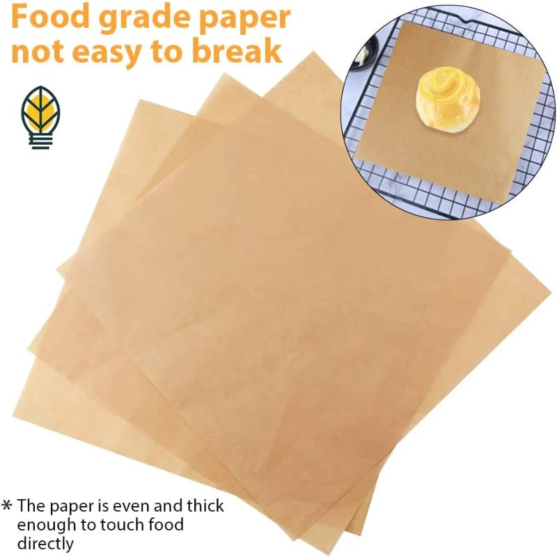 100Pcs Kraft Parchment Paper For Baking Paper Non Stick Unbleached Wax Oil Absorption Rectangular Paper For Kitchen Baking