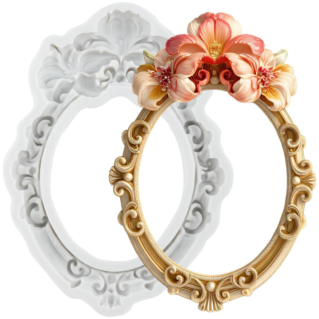 Vintage Photo Frame Silicone Molds Picture Frames Fondant Mold Cake Decorating Tools Cupcake Topper Candy Chocolate Gumpaste Mold