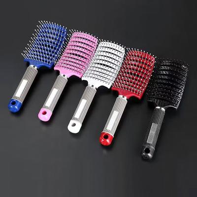 Curved Boar Bristle Hair Brush Professional Detangling Hairbrush Head Massage Comb Hairdressing Styling Comb for Women Men