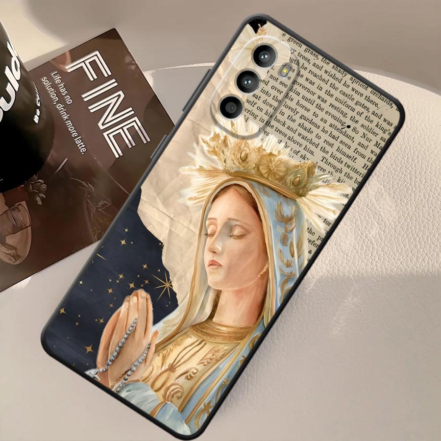 Phone Cover Case for Motorola Moto Edge 20 Pro 30 Lite G50 G53 G30 G32 G71 G22 Edge40 G60s G51 G73 G52 Flower Madonna