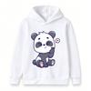 Kids Boys Girls Cute Panda Print Pullover Hoodie, Casual Soft Cozy Long Sleeve Sweatshirt with Smiling Lovely Panda Pattern for Toddler Child Daily