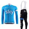 Winter Cycling Kit Thermal Fleece Long Sleeve Jersey Bib Pants Set Road Bike Outdoor Ride
