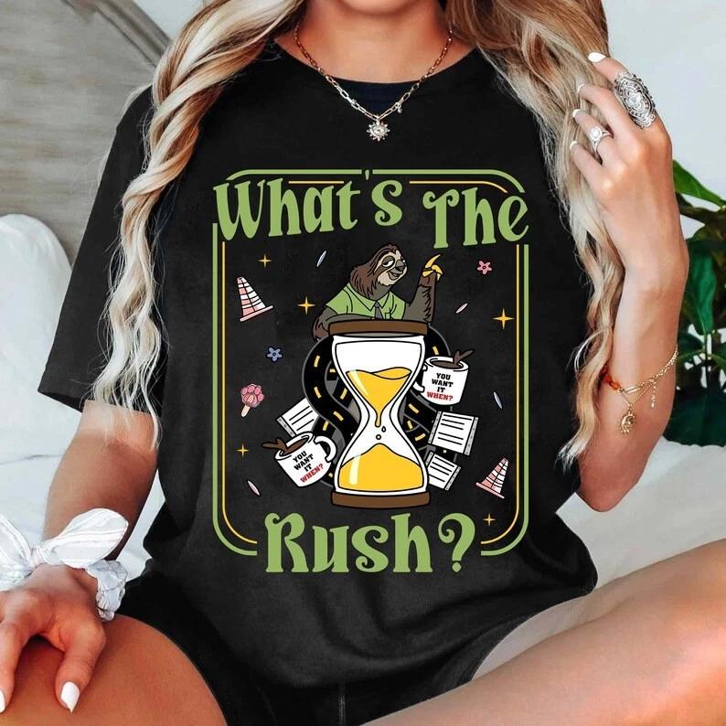 Zootopia 2 Flash Sloth Shirt Turn Over Time Hourglass What S The Rush S
