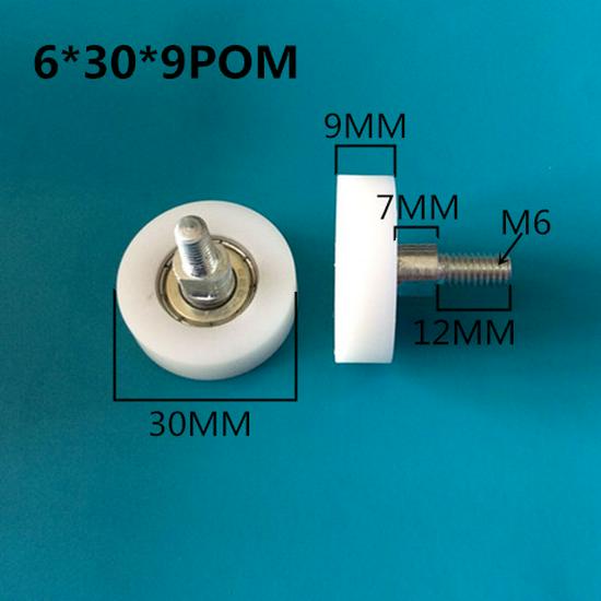 626 Rubber-Coated Nylon Roller with Shaft, 608 Bearing Pulley Wheel Guide