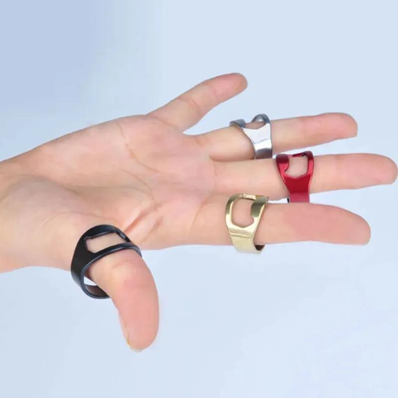 Creative Stainless Steel Ring Opener Finger Ring Beer Bottle Opener Cool Bar Party Kitchen Tools Mental Cap Openers Multicolors YLE044