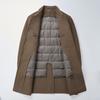Winter Thickened Down Lining Woolen Mid-length Double-sided Wool Men's Middle-aged Lapel Coat Woolen Coat Detachable