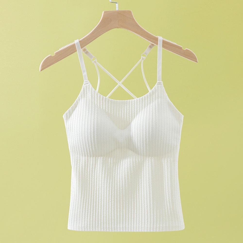 

Топ с V-образным вырезом, полосатый трикотажный укороченный топ с бретелькой через шею, женский летний топ с накладкой на грудь, модный повседневный топ без рукавов, укороченный жилет XXL бежевый