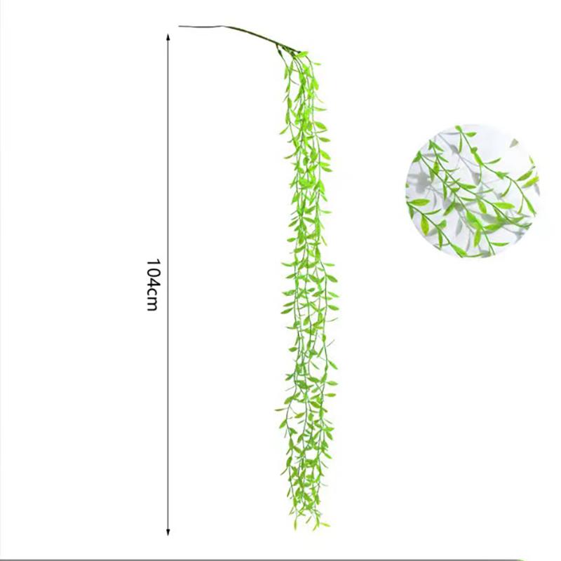 

Искусственные растения лозы настенные листья ротанга ветки открытый сад украшения дома пластик искусственный шелковый лист зеленое растение плющ 1pcs
