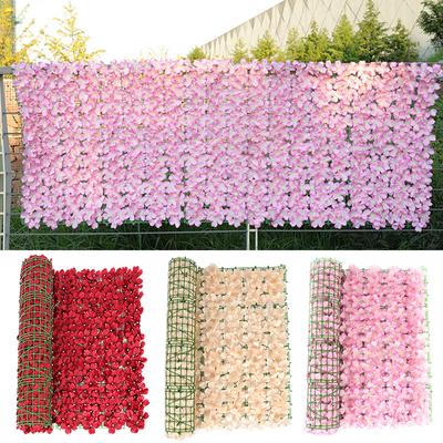 2 Größen grüner Wandzaun, künstliches Blatt, künstliche Kirschblütenblätter, Netz, Gartenzaun, Grünplatte